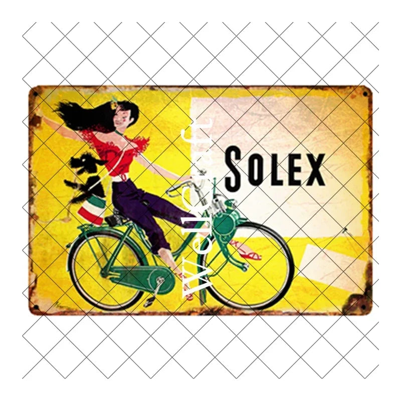 [ WellCraft ] Bicycle Velosolex Tin Signs Retro Bike Wall Plaque Pub Decor WX-11 vintage decor  home decor  room decor