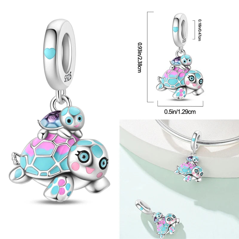 Hot Sale 925 Sterling Silver Ocean World Series Sea Turtle Starfish Little Crab Octopus Charms Bead Fit 925 Bracelet DIY Jewelry