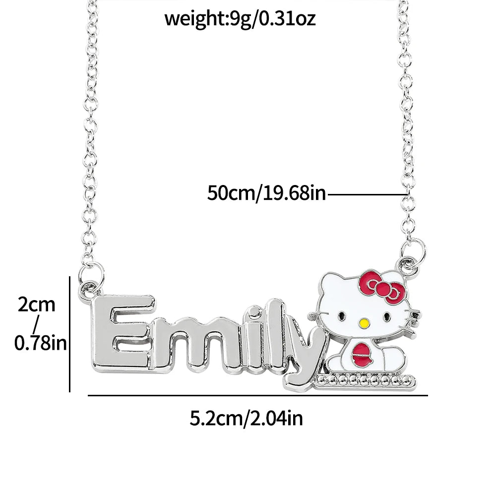 Sanrio HelloKitty Collection Sweet Cute Creative Enamel Pendant Necklace Fashion Charm Jewelry Girl Party Gift