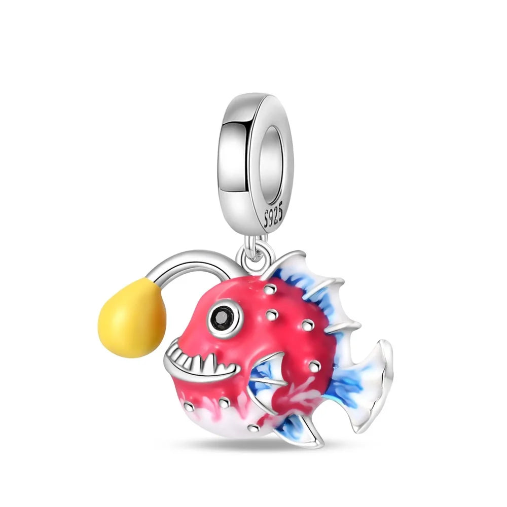 Underwater World 925 Sterling Silver Ocean Octopus Seashell Seahorse Starfish Pendant Fit DIY Bracelet Necklace Boutique Gift