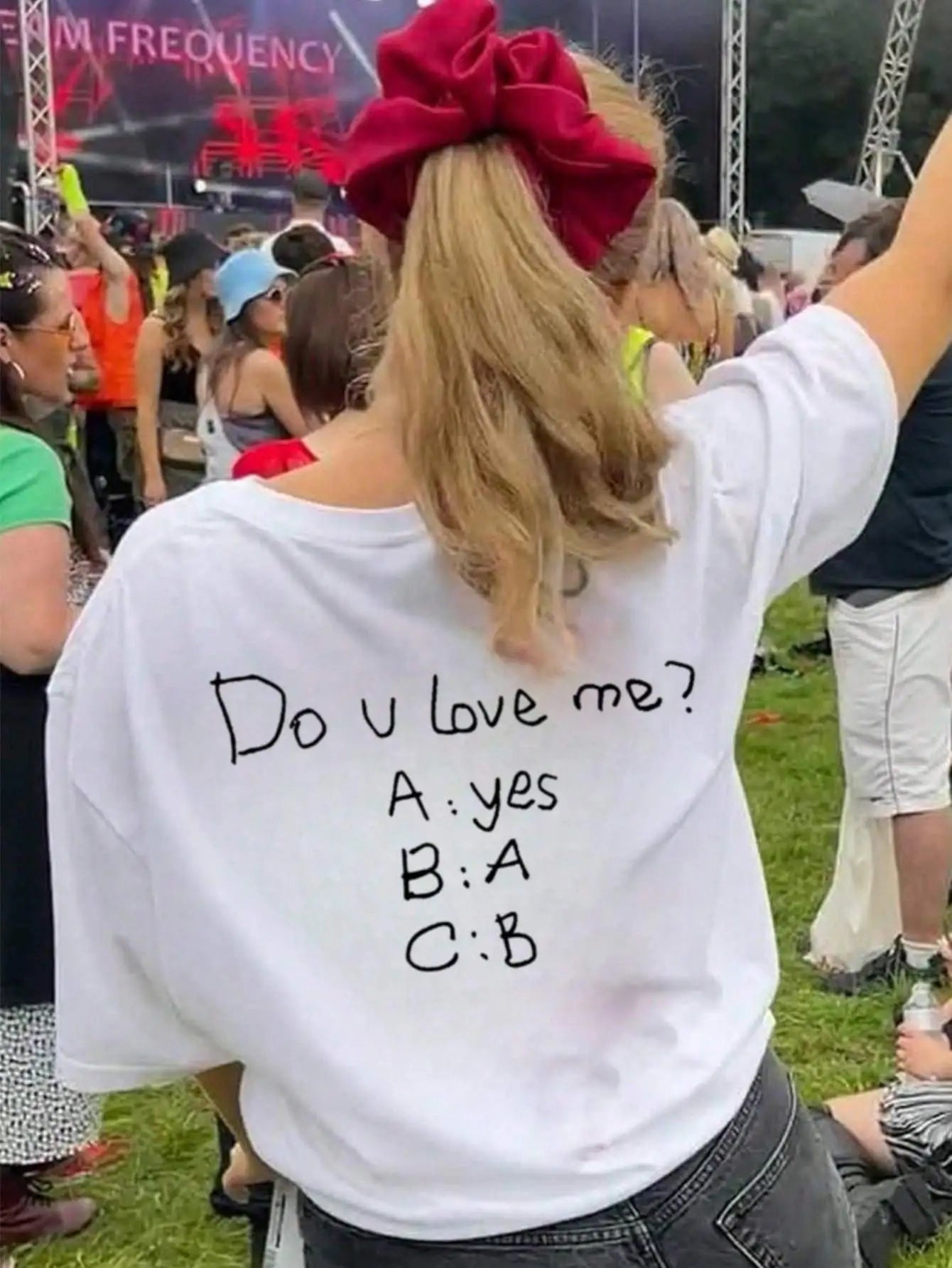 Do you love me Letter print short-sleeved T-shirt casual and versatile style suitable for women's summer daily wear and outing