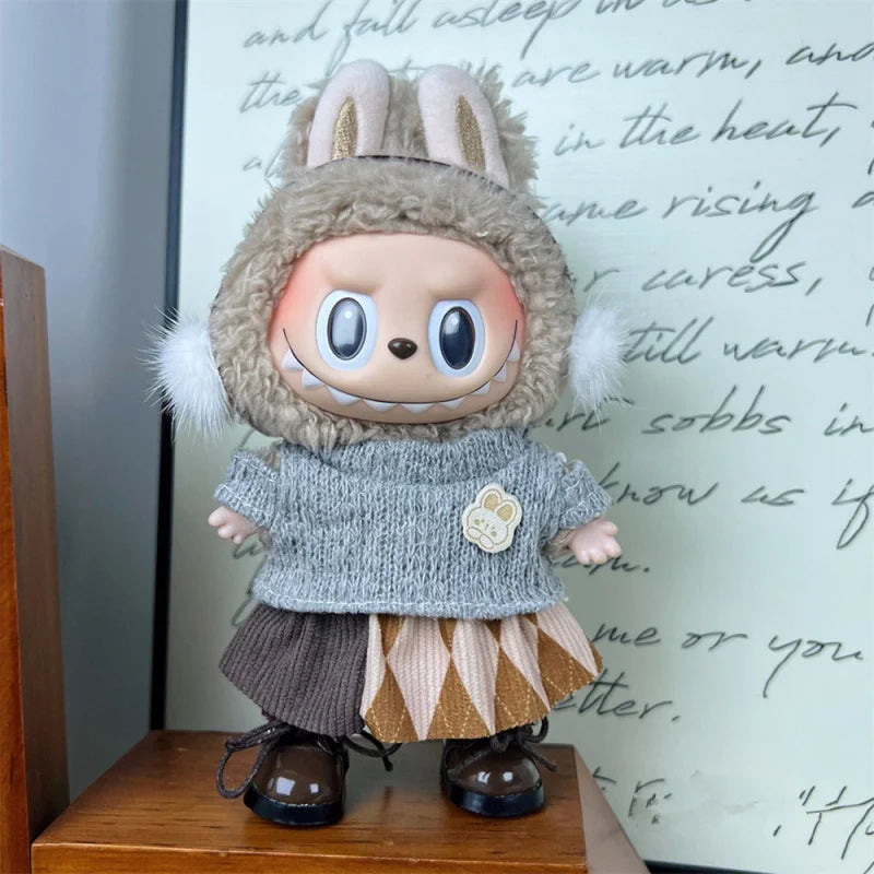 Plush Doll Multiple Styles Clothing Set For 17cm Labubu Outfit Accessories Trendy Clothes Girl Gift