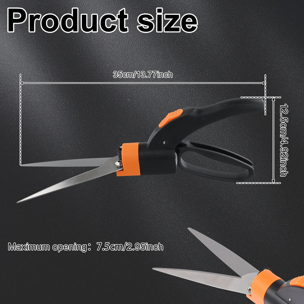 Garden Lawn Grass Shears Stainless Steel  Rotatable 180°/360° Garden Scissors  Lawn Garden Mowing Shears  Labor Saving for Yard