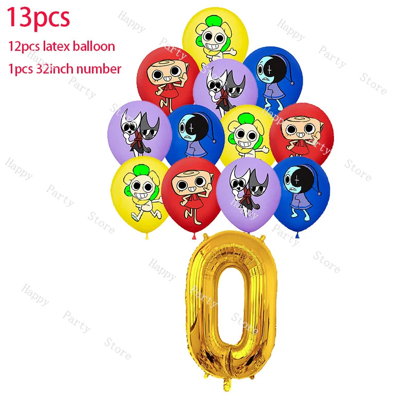 Dandy's World Birthday Party Decoration Split Sales Balloon Backdrop Cake Topper Dandy's World Birthday Party Supplies