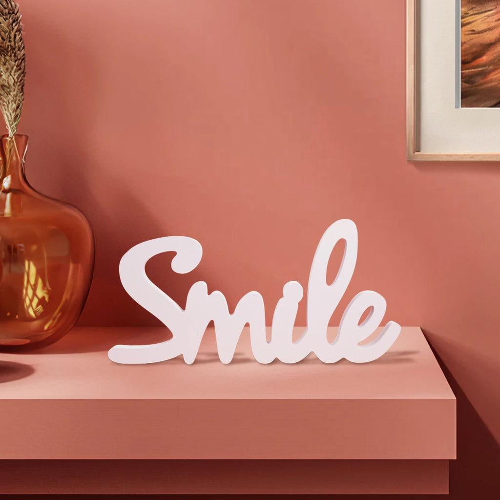 1 Sheaf sheet material SMILE letter decoration, suitable for holidays, anniversaries, wedding table decoration, warm home decora