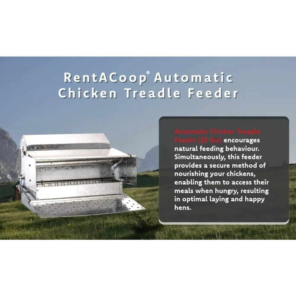 Automatic Metal Treadle Feeder - Outdoor Use, 25lb Capacity