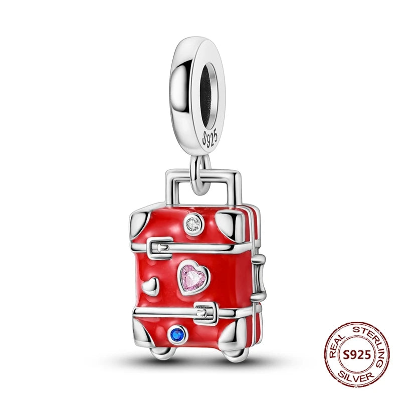 925 Sterling Silver Strawberry Turtle Owl Charm Beads Suitable For Original Bracelet Women DIY Jewelry Making Birthday Gifts