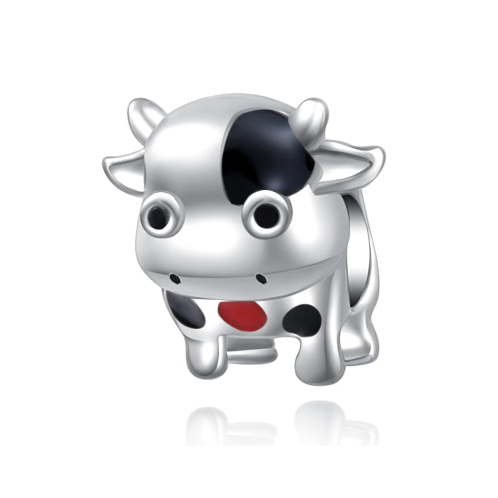 New 925 Sterling Silvering Panda Elephant Porker Charm Of 925 Chain Beaded Fit Original Pendant Bracelet DIY Ladies Jewelry