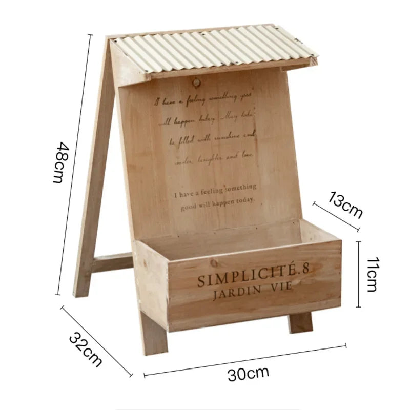 Courtyard Planting Flower Rack, Creative Wooden Plant, Potted Garden, Balcony Bonsai Basin, Retro Distressed Floor Decorative