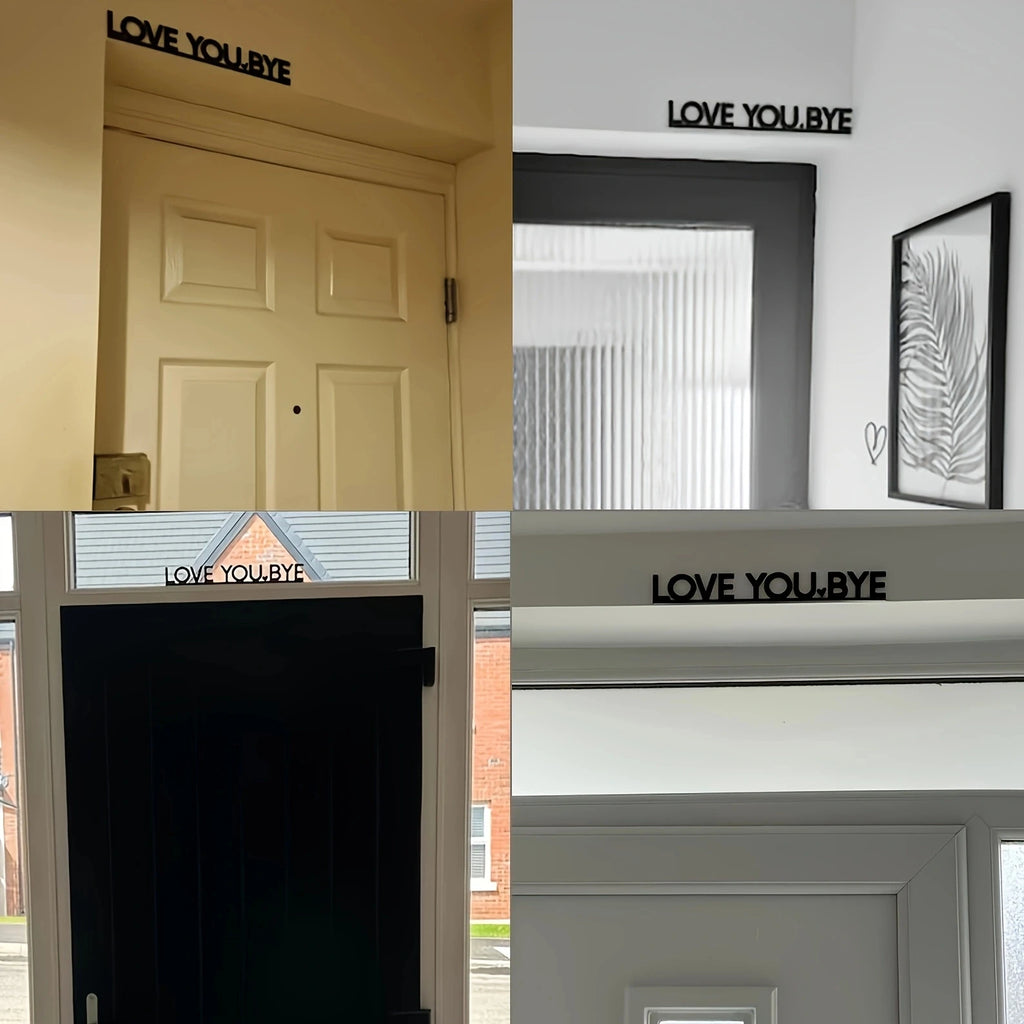 LOVE YOU BYE Metal Love-Themed Wall Art Sign Sculpture Room Wedding Home Decor Indoor Christmas and valentine' s day Decor