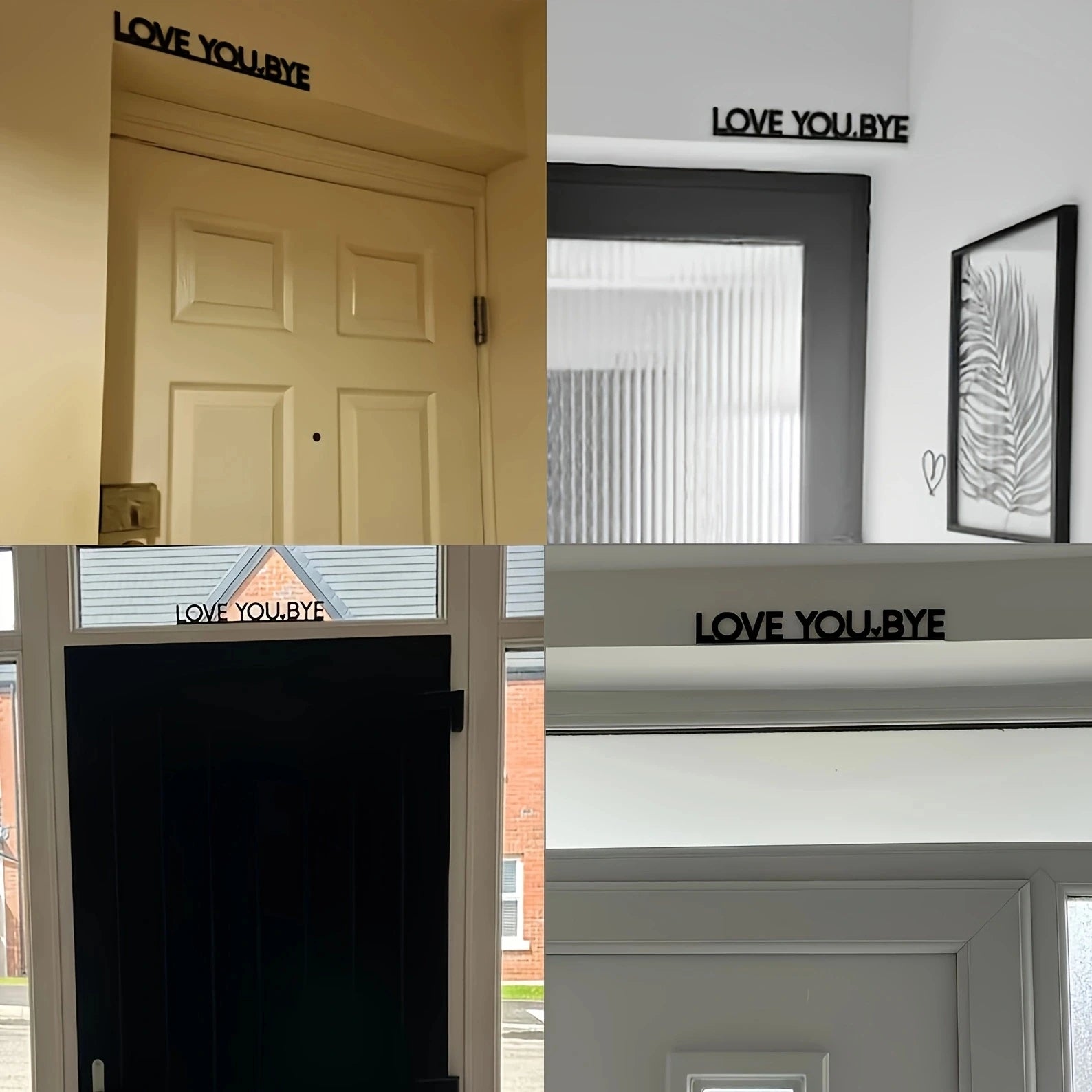 LOVE YOU BYE Metal Love-Themed Wall Art Sign Sculpture Room Wedding Home Decor Indoor Christmas and valentine' s day Decor