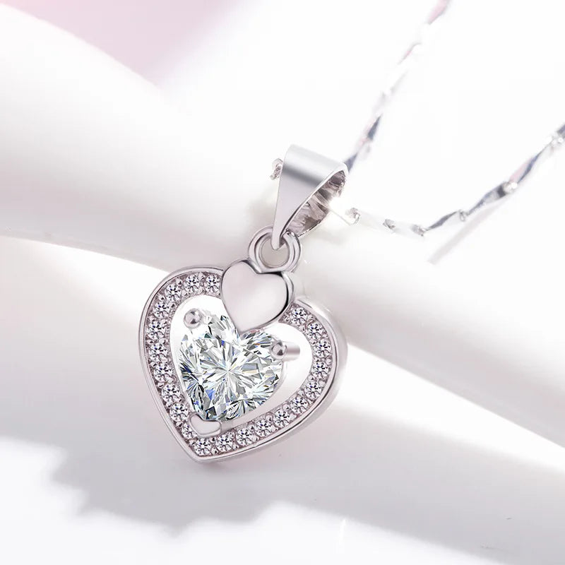 925 Sterling Silver Necklace Pendant Zircon High Quality Chain For Women Luxury Fashion Wedding Engagement Jewelry Party Gifts