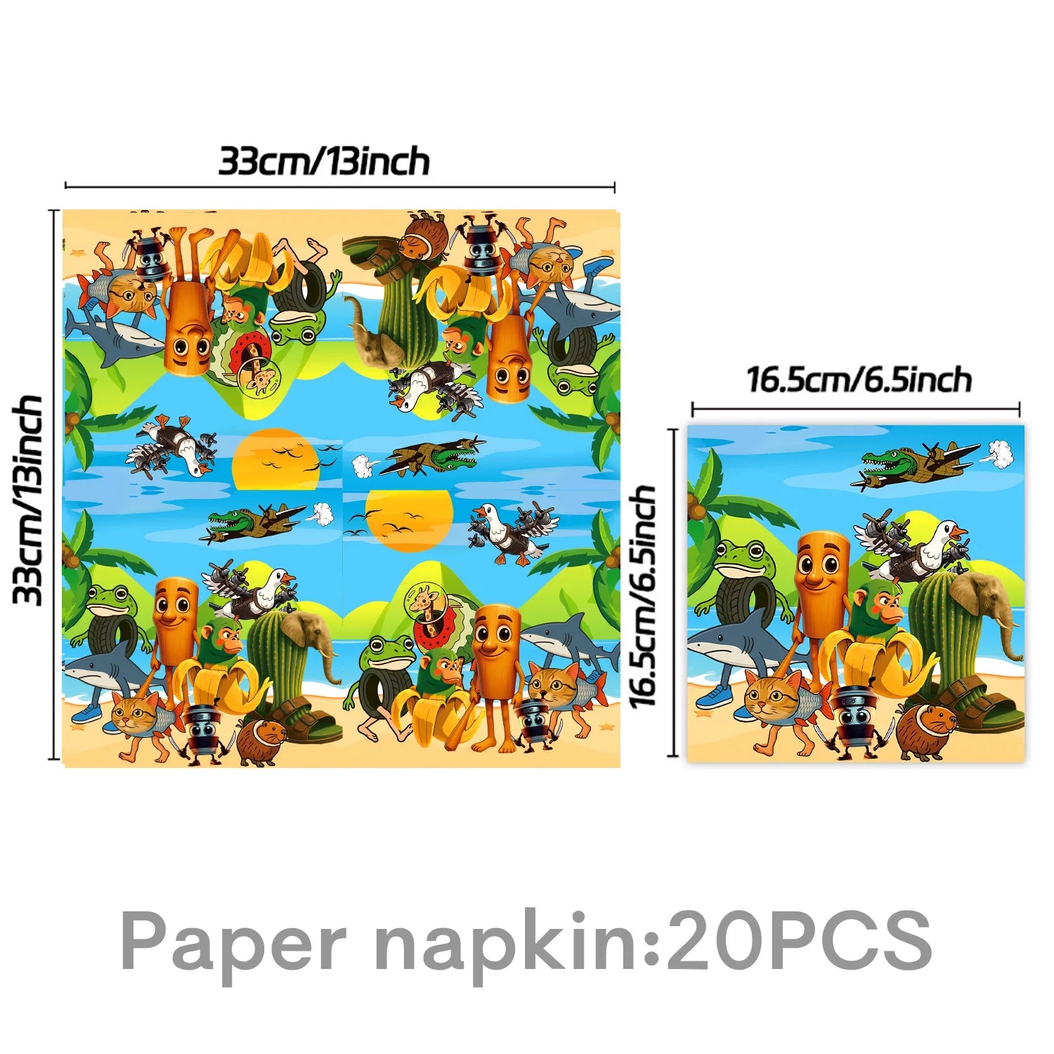 New Italian Brainrot Tablecloth Decorations Tung Tung Sahur Tralalo Theme Table Cover Tableware Set for Kids Birthday Party Gift