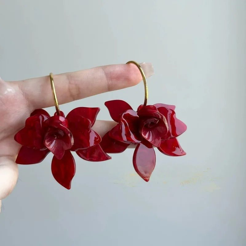 Flower Pearl Stud Earrings Korea Elegant Temperament White Color Petal Earrings for Women Wedding Party Jewelry Gifts