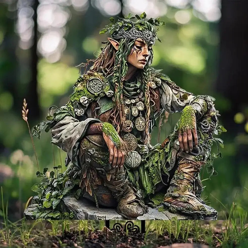 Garden Stakes, Tree Elf Yard Sign Acrylic Ground Insert Waterproof Outdoor Decor For Lawn Decorative Garden Stakes Green Decor