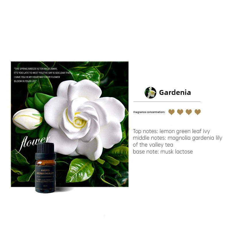 Elegant  gardenia car fragrance, car pendant 3D decoration, with its own aroma, lasting fragrance, souvenir, for friends, lovers