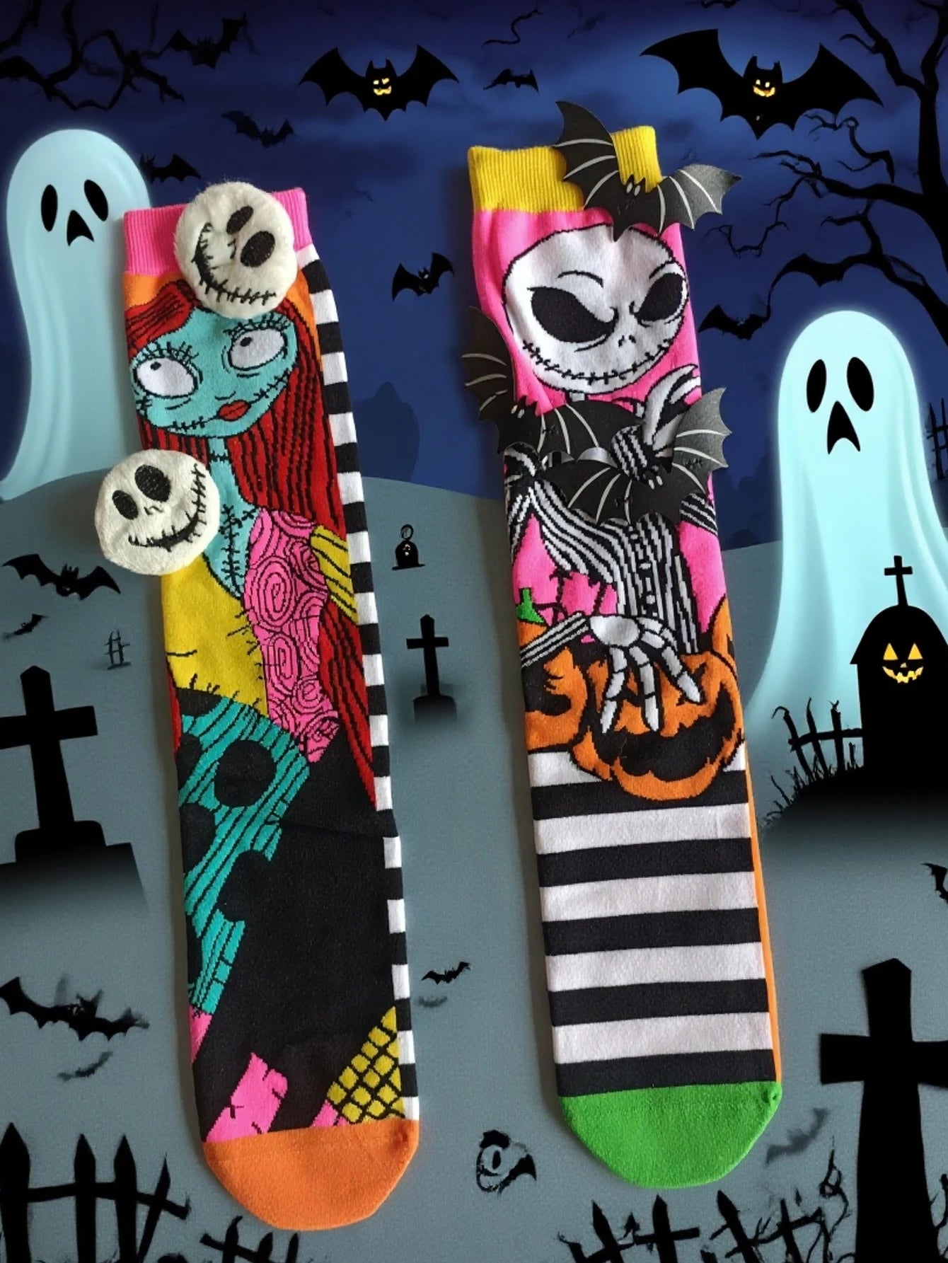 1 Pair of Creative and Personalized Halloween Children's Socks Versatile Socks for Both Boys and Girls, Suitable for All Seasons