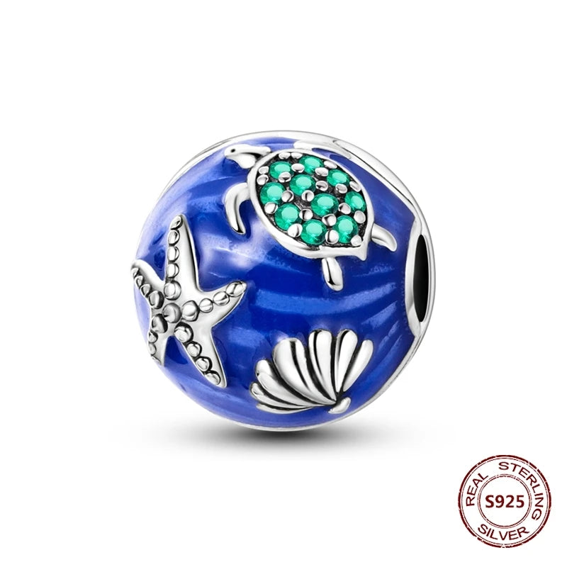 925 Sterling Silver Strawberry Turtle Owl Charm Beads Suitable For Original Bracelet Women DIY Jewelry Making Birthday Gifts