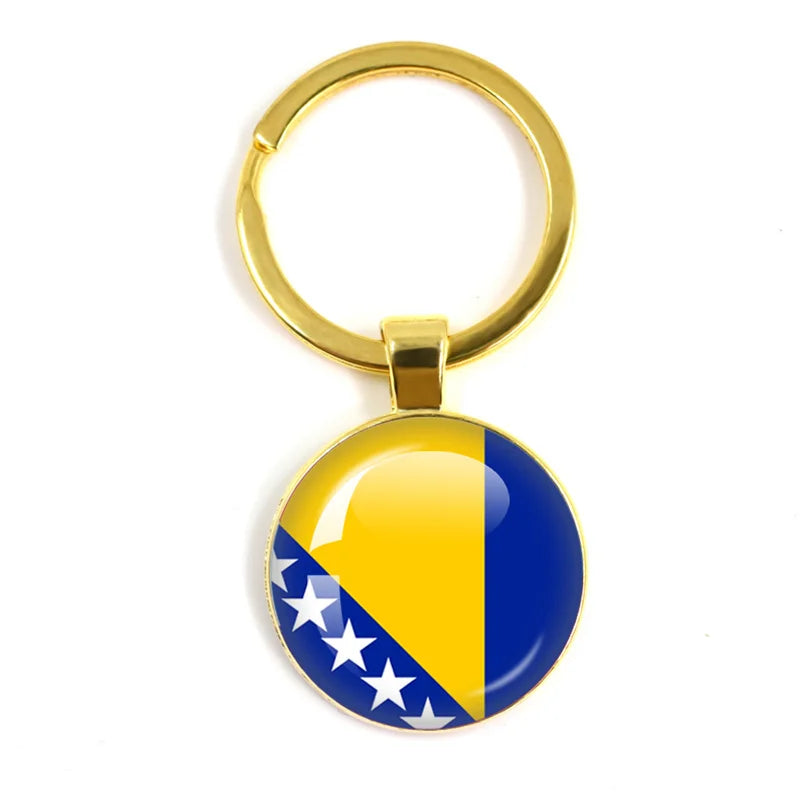 European National Flags, Albania, Andorra, Belarus, Belgium, Bosnia and Herzegovina, Bulgaria, Croatia, Popular Key Chain