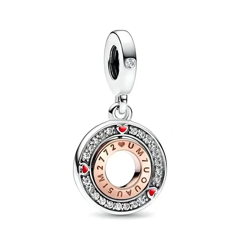 New 925 sterling silver dual tone wedding bell pendant beads suitable for original European Charms bracelet Jewerly accessories