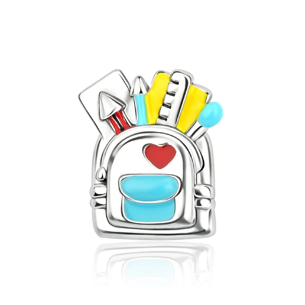 Original 925 Sterling Silver Charms Bag Earphone Magic Cube Watch Games Console Bead Pendant Fit Bracelet Necklace Jewelry