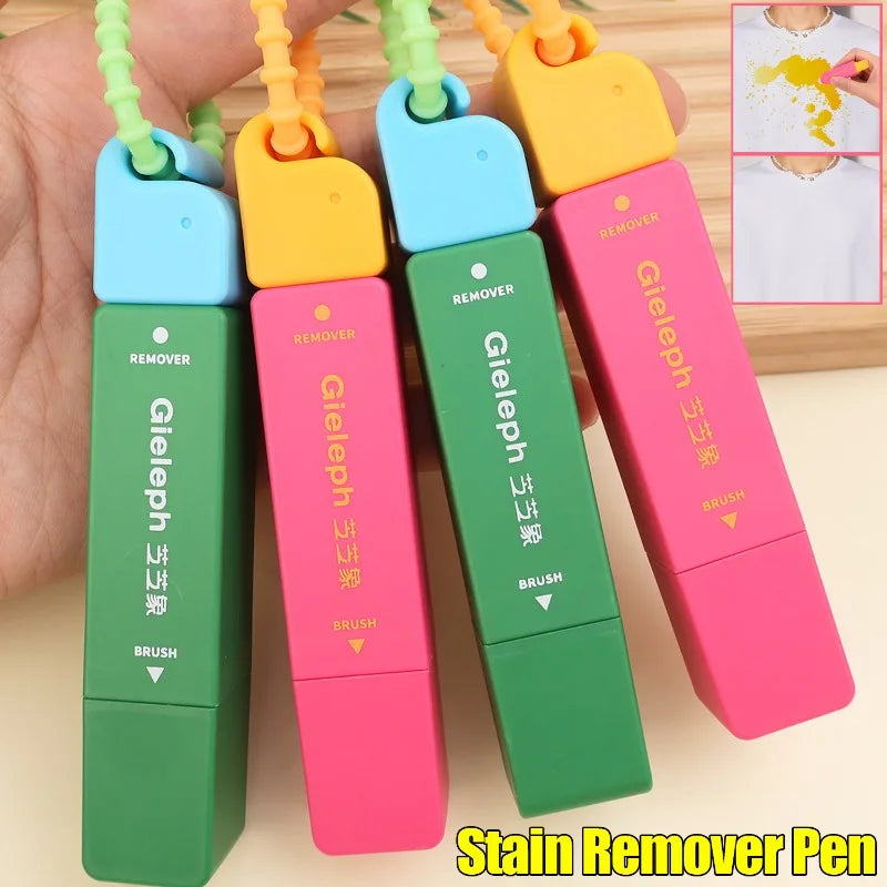 Portable Double Head Stain Remover Pen Instant Stain Treater Stick White Clothes Washing Free Grease Pen Emergency Cleaning Tool