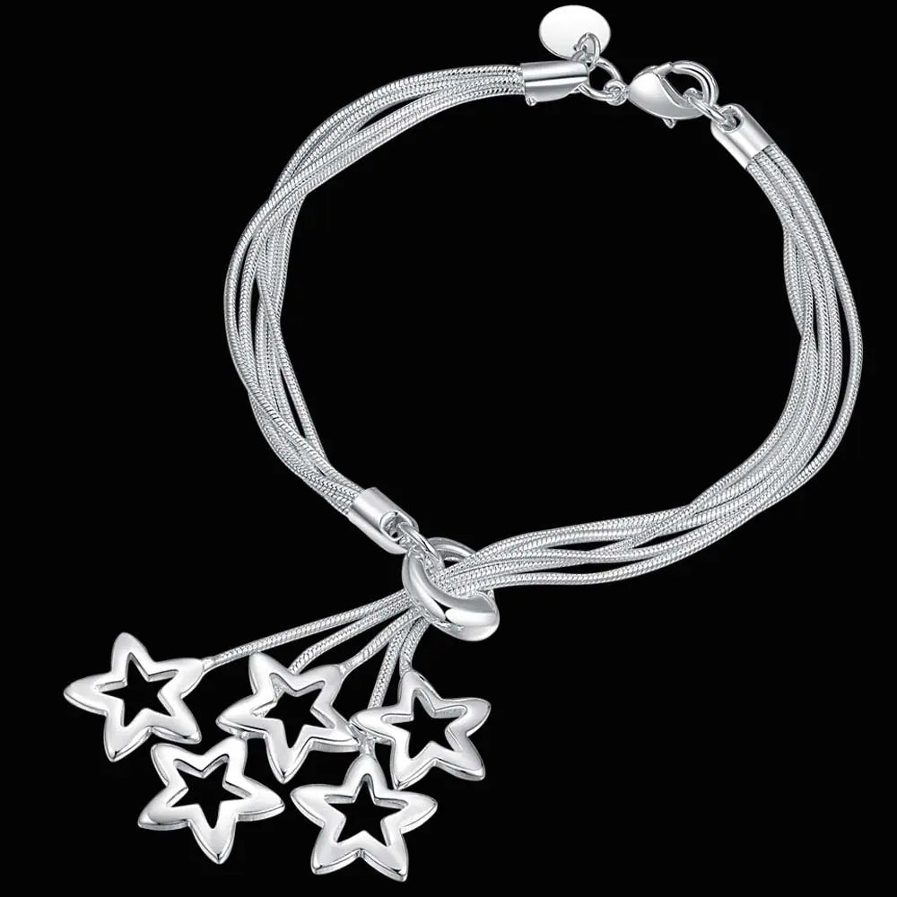 Fashion charm 925 Sterling Silver Bracelet for man woman Twisted rope chain fine jewelry Wedding party Christmas gift