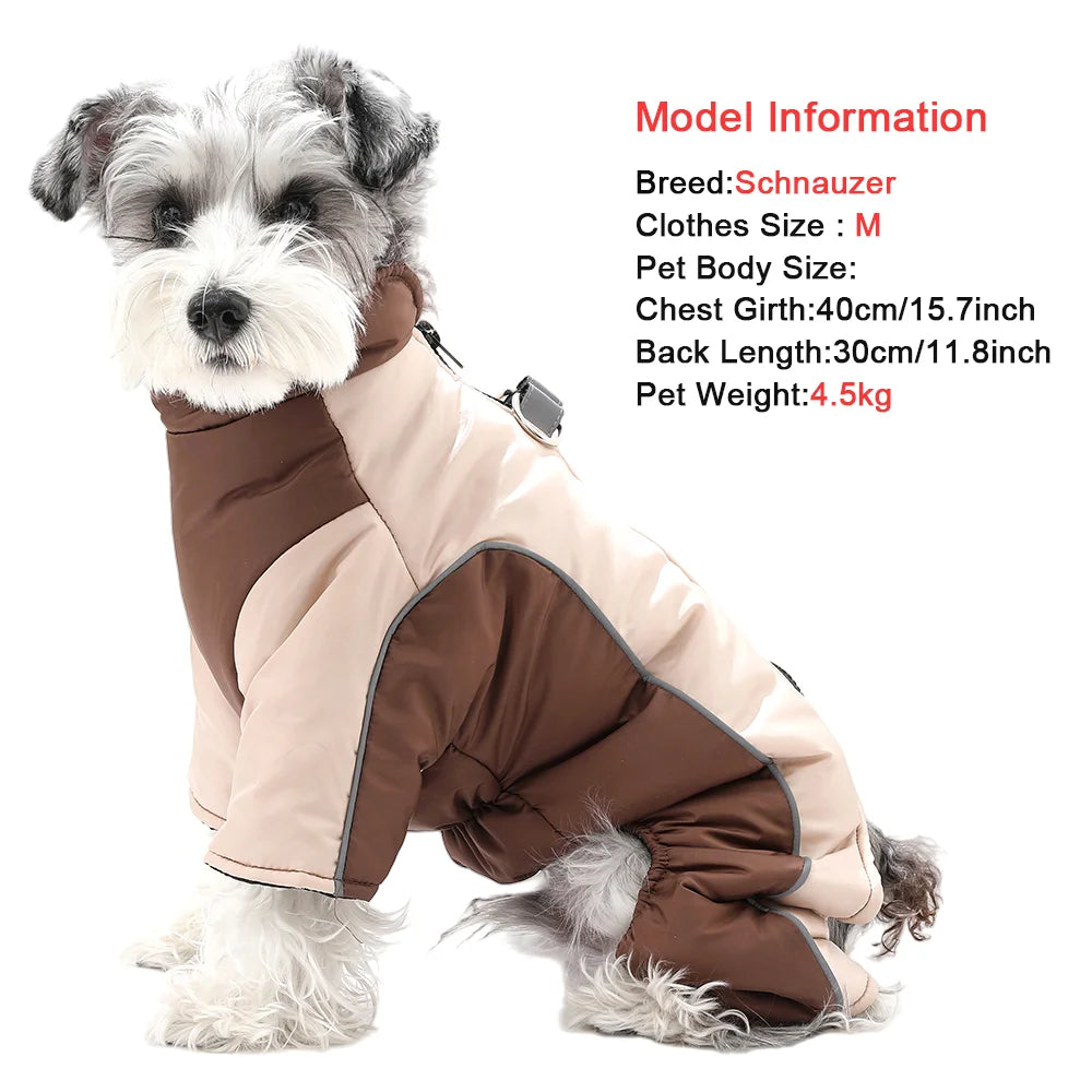 Warm Pet Clothes With D-ring Reflective Dog Jumpsuit For Small Medium Dogs Camouflage Puppy Coat For Winter Chihuahua Pug Jacket