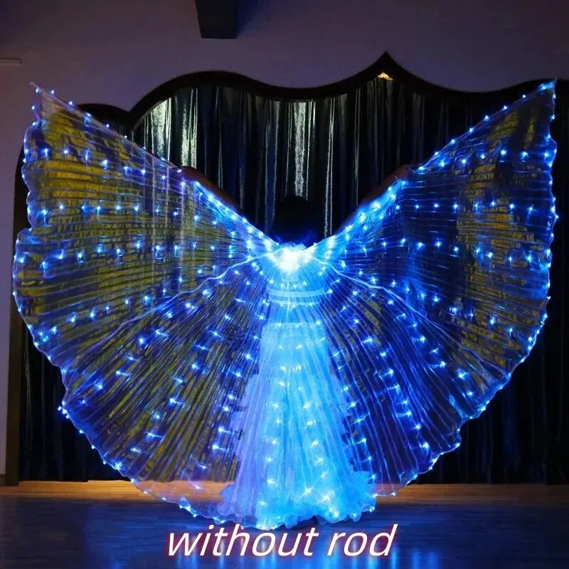 Angelodini LED Wings Adult Children Costume Cape Circus Led Light Luminous Costumes Party Show Led Isis Wings Dancewear