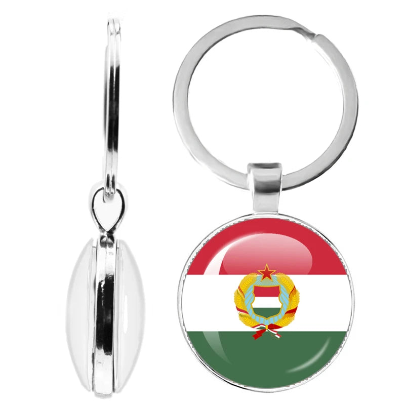 National Flag Glass Double-Sided Keychain Ethiopia Islas Canarias Kenya Sudan Madeira Melilla South Sudan Ceuta Seychelles