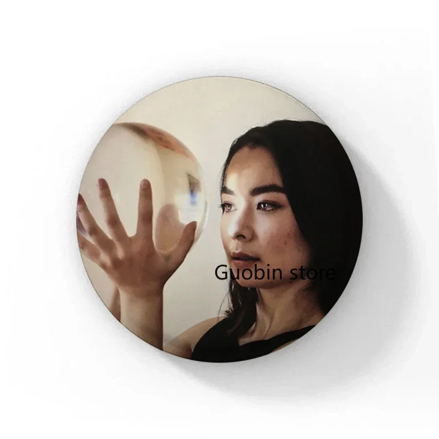 58mm Singer Mitski Enamel Pins Black and White Handmade Brooch Cartoon Cosplay Badge on Backpack Jewelry Accessories Gifts