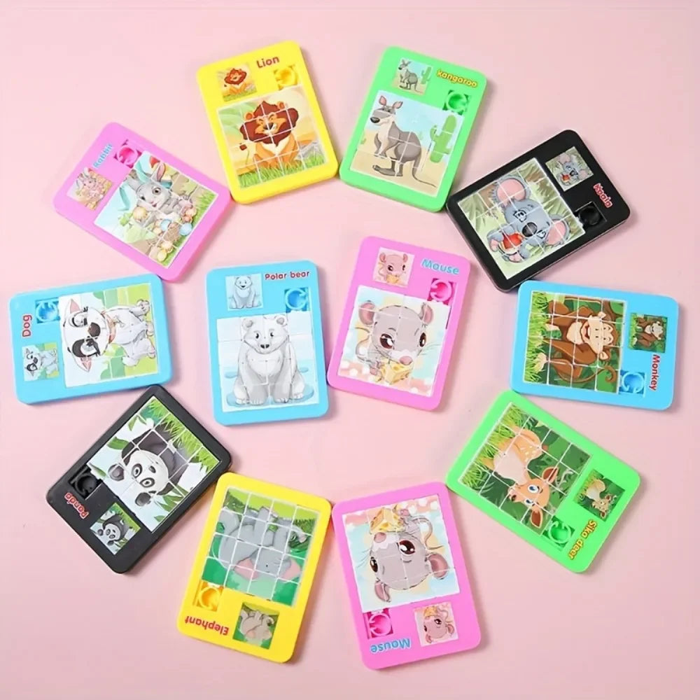 12/24/36 Pack Cute Animal Cartoon Puzzle Toys Kids Birthday Party Favors Prize Pinata Treasure Box Reward Pack Easter Gift