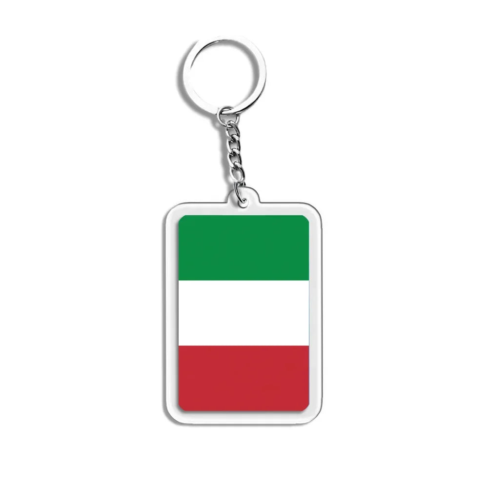National Flag Keychain Serbia Spain Argentina USA Brazil France Portugal Denmark Poland Tunisia Flags Football Keyring Gifts