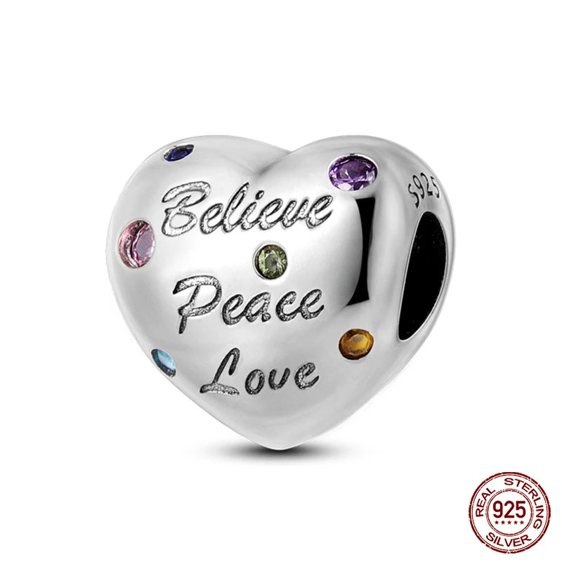 925 Sterling Silver Romantic Heart Series Charms Beads Fit Qikaola 925 Original Bracelet DIY Mother's Day Jewelry Gifts