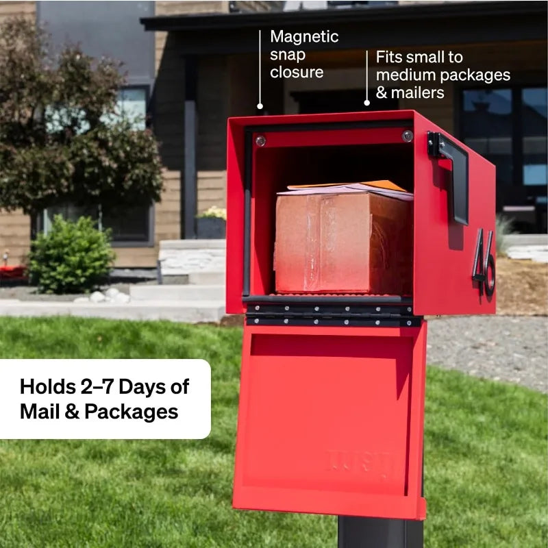 Post Mount Mailboxes, 9.5 x 9.5 x 19.5 (HxWxD) Large, Galvanized Steel Modern Mailbox, for Daily Letters, Magazines and P