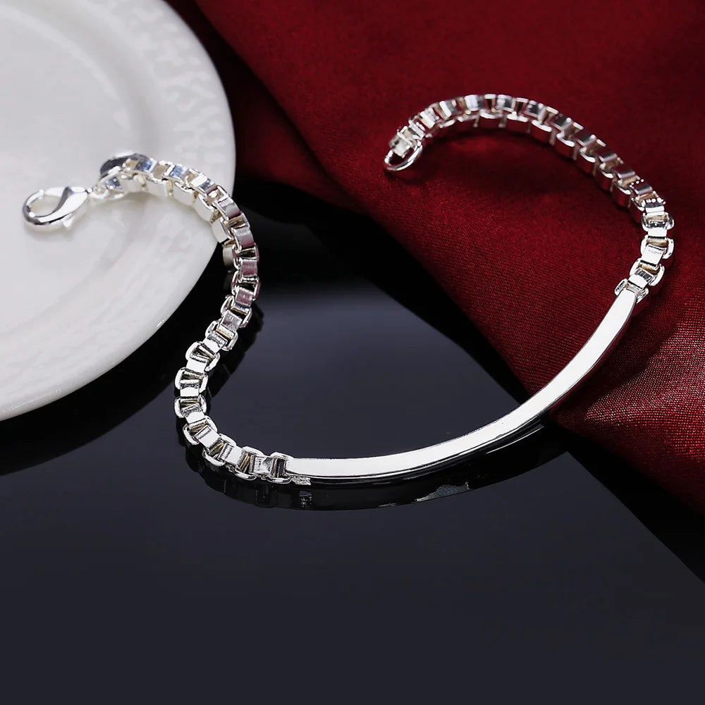 Fashion charm 925 Sterling Silver Bracelet for man woman Twisted rope chain fine jewelry Wedding party Christmas gift