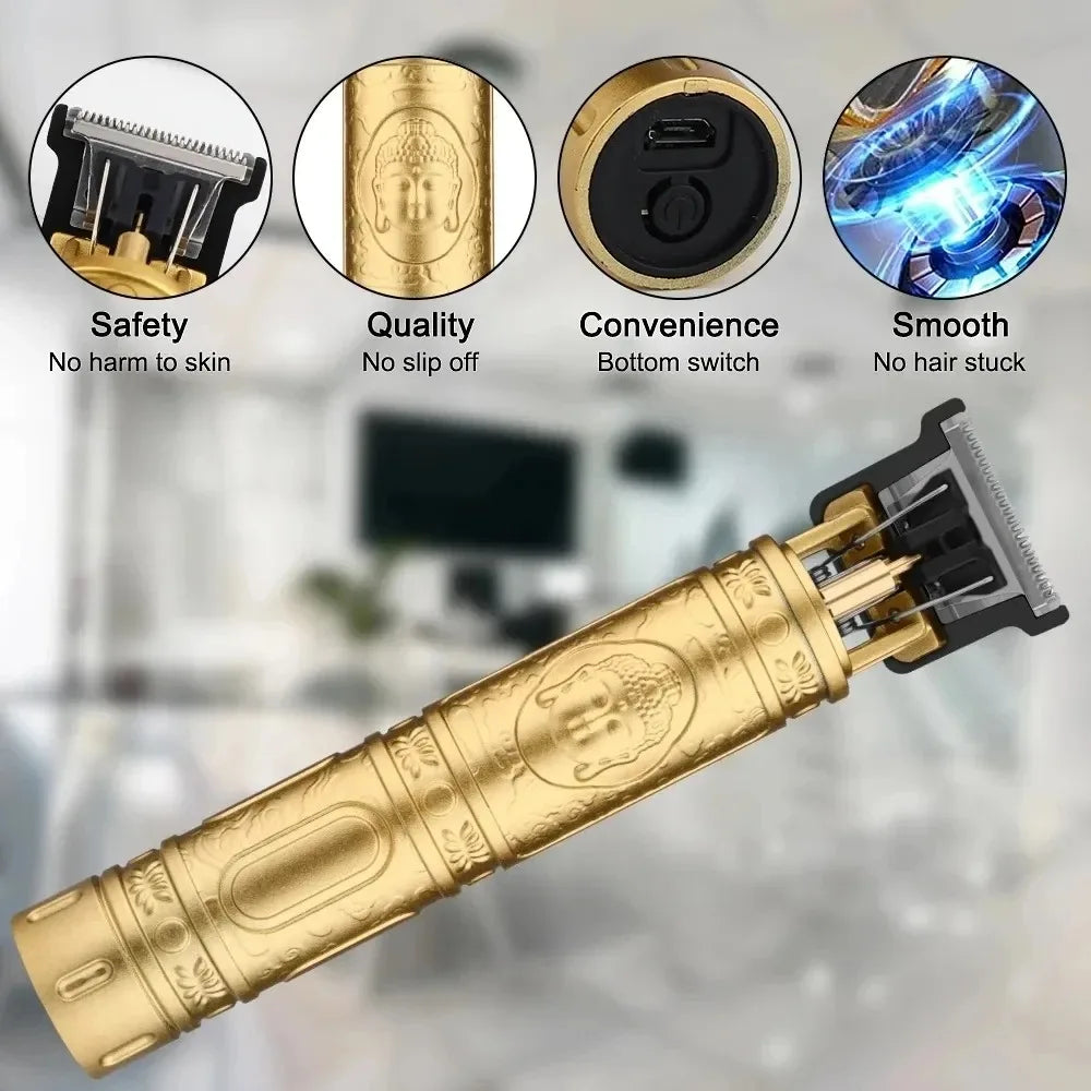 Portable Hair Cutting Machine T9 Vintage Hair Clipper USB Fast Charging Shaver Barber Cordless Hair Trimmer For Men's Barbe