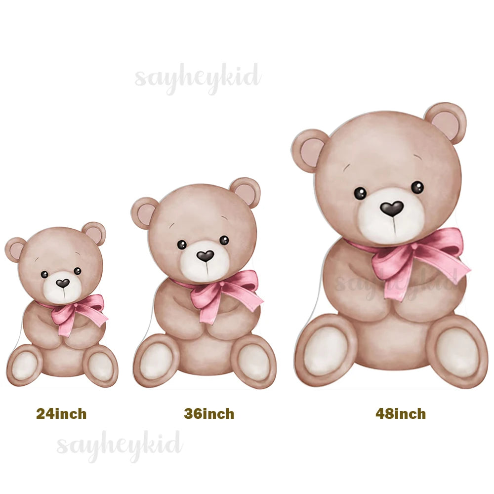 24/36inch Cartoon Bears Cutouts Teddy Bear KT Board Backdrop DIY Bearly Birthday Baby Shower Party Photo Props Decoration Suppli