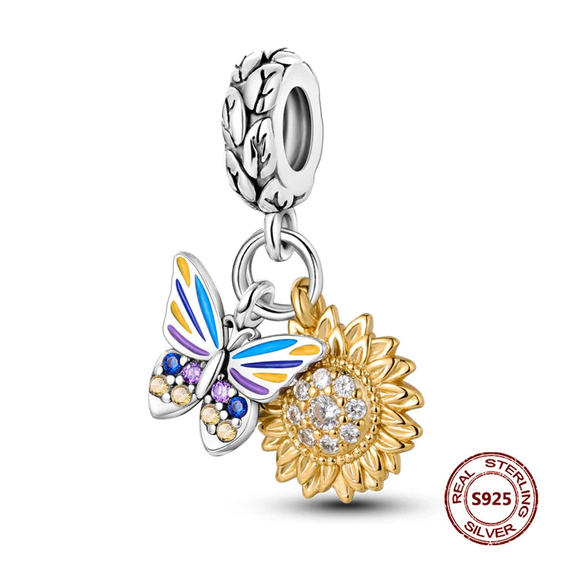 925 Sterling Silver Strawberry Turtle Owl Charm Beads Suitable For Original Bracelet Women DIY Jewelry Making Birthday Gifts