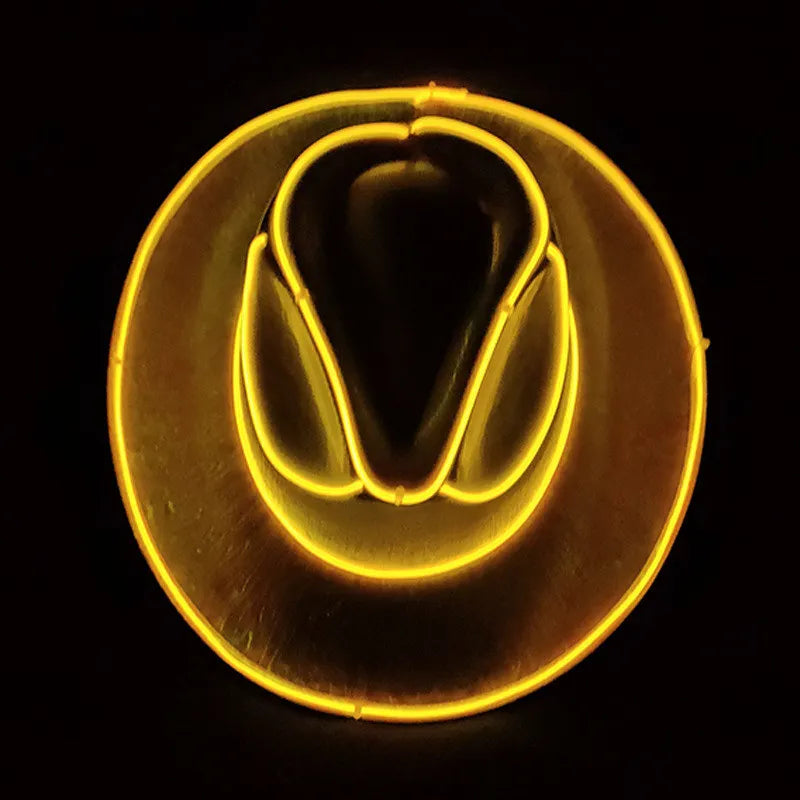 Bachelorette Party Supplies Bride Cowgirl Hat Glowing Light Bar Cap Wireless Disco Luminous Led Flashing Neon Western Cowboy Hat