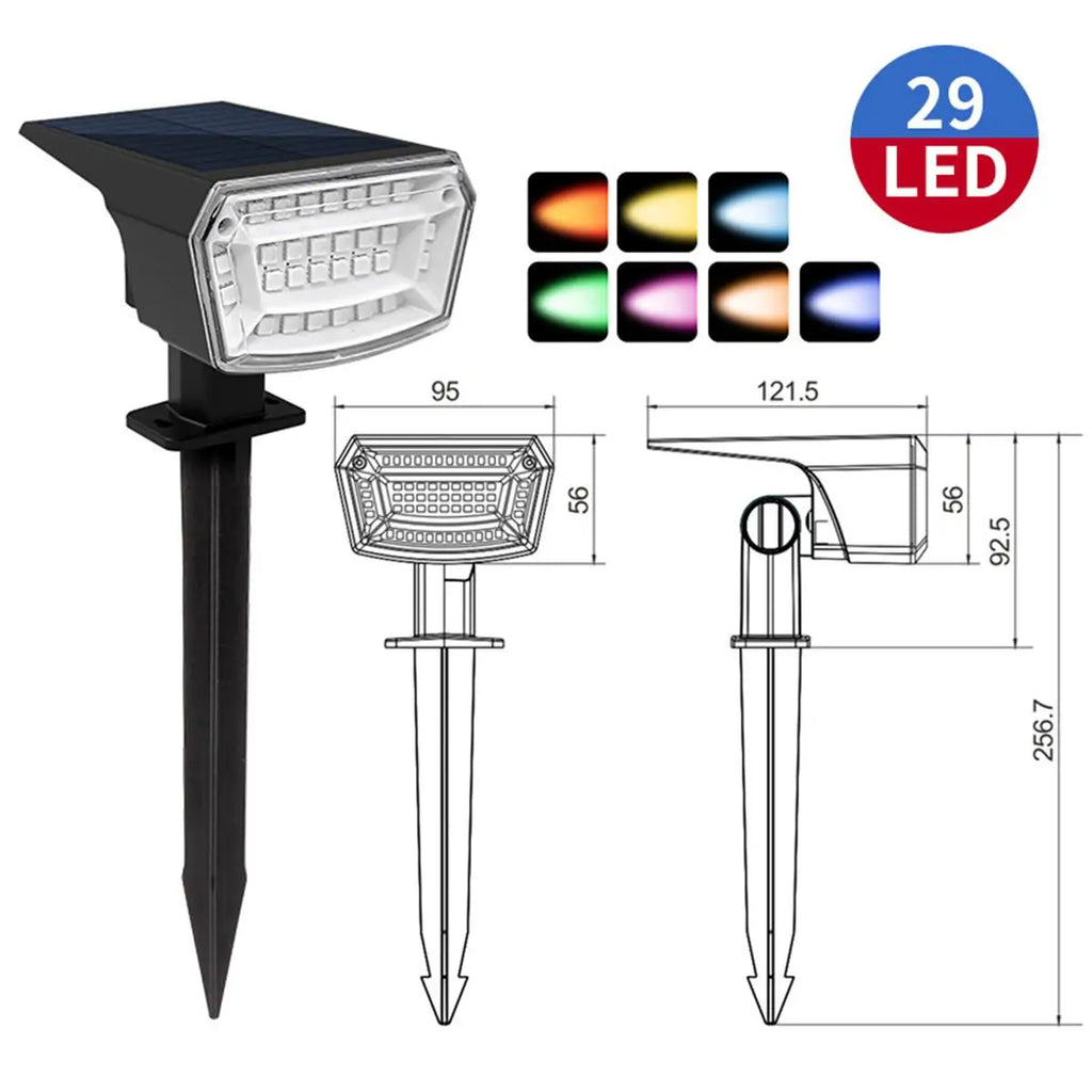Solar Led Spotlight Landscape Lamp Powered Lights Warm White Fence Lamps Outdoor Yard Decorations Waterproof Dusk To Dawn Garden
