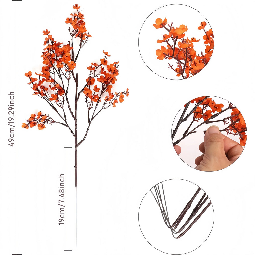 3/6pcs 19in Baby Breathable Artificial Flowers, Silk Plants for Autumn Halloween Decor, Perfect Seasonal Home Decorations