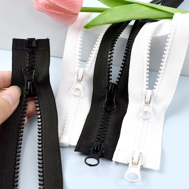 1Pc 5# 8# Sewing Resin Zipper 60-300cm Single/Double Zippers Sliders Long Zip Coat Tent Zips Repair Kit Bag Clothes Accessories