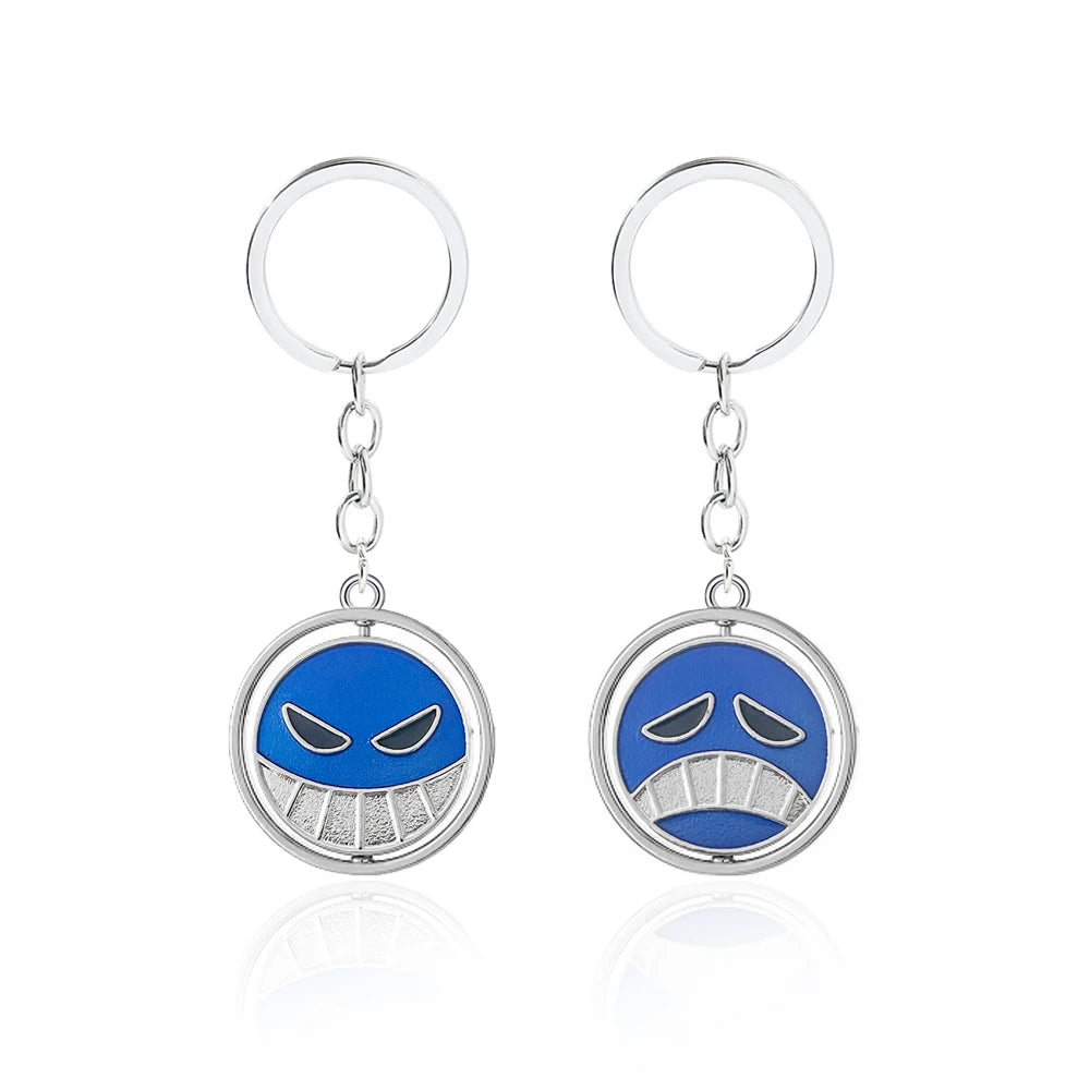 Anime Ace Necklace For Women Men Metal Rotating Pendant Necklaces Jewelry Chains Choker Keychain Cartoon Cosplay Props Periphery