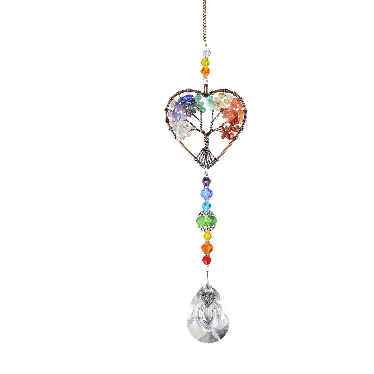 Crystal Light Catcher Tree of Life Crystal Ornament Rainbow Maker Crystal Prism Chakra Pendant Window Home Garden Decor