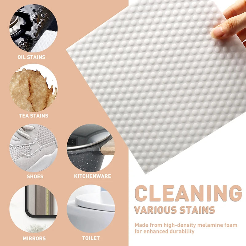 10PCS Cleaning Sponge Sheet 4x Compression Melamine Sponge Eraser Kitchen Bathroom Cleaning Sponges High Density Sponge Cleaner