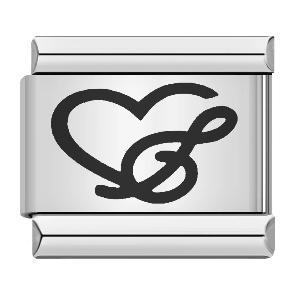 Fashion Romantic Heart I Love Dad Mum You Dogs Links Charm Fit 9mm Bracelet Stainless Steel Valentine's Day Jewelry DIY Making