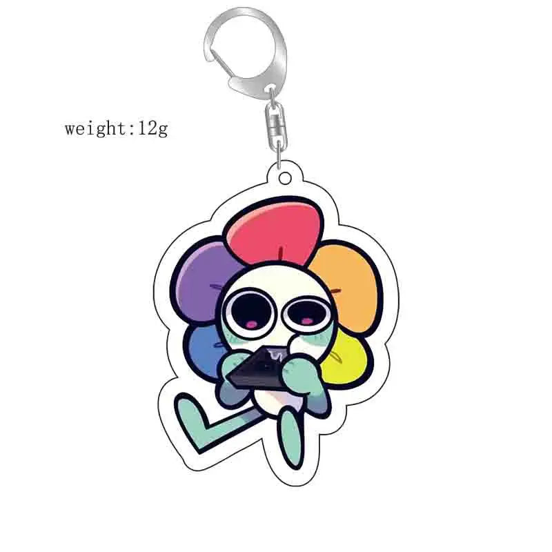 Cross-border new Dandy's World Plush Scraps World acrylic keychain by Dandy Backpack pendant