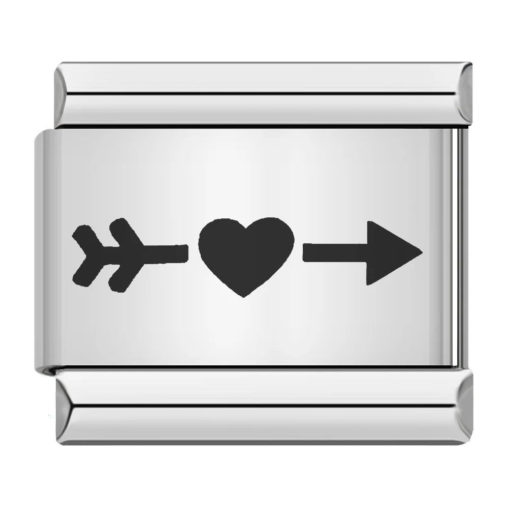 Fashion Romantic Heart I Love Dad Mum You Dogs Links Charm Fit 9mm Bracelet Stainless Steel Valentine's Day Jewelry DIY Making