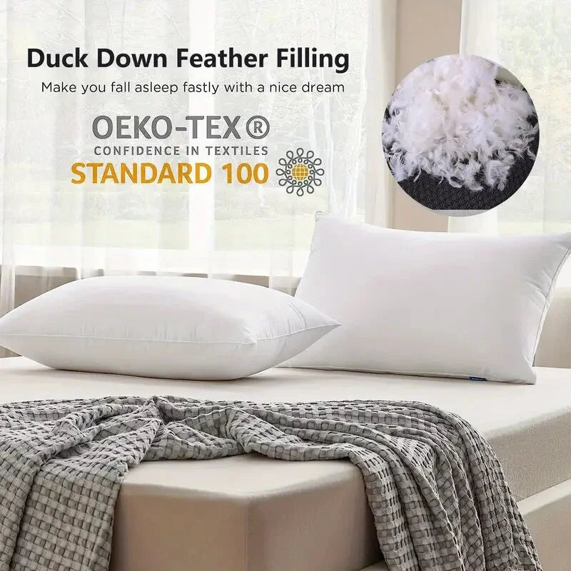 Luxury White Cushion Core Natural Goose Feather & Down Filling Soft Head Pillow Inner Customized Size Hotel Home Decor Pillows